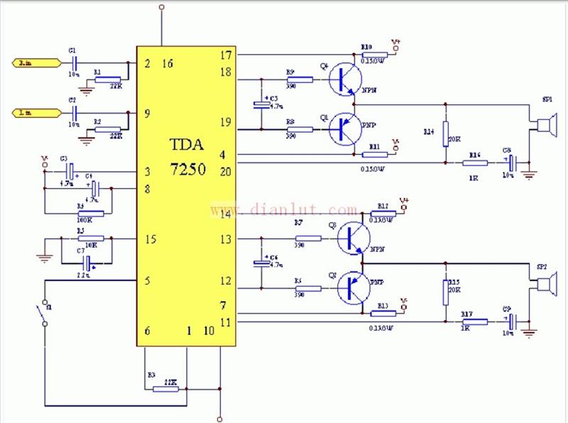 基于TDA7250驱动制作的100W功放原理及电路