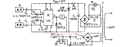 555触模式节水龙头电路图