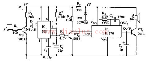 红外传感高压语音告戒电路图3
