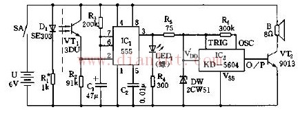 信箱趣味声光报讯器电路设计