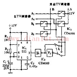 自动转换电视监视频道的电路