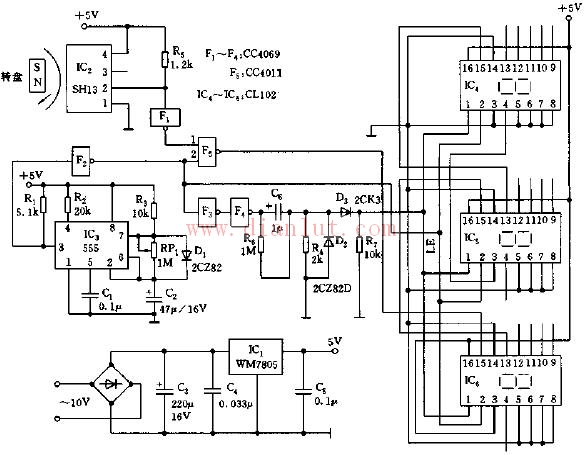 集成化数字转速仪电路图