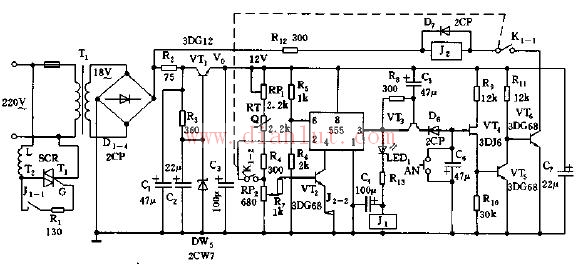 基于555的电饭煲自动控制器电路