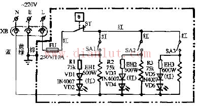 尚美牌PCQ-18型远红外电暖器电路原理图