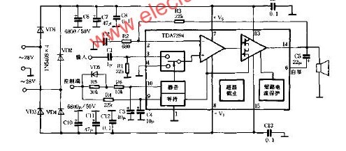 TDA7294音频功率放大器HI-FI集成功放电路
