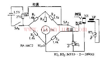 MF53--型热敏电阻器测湿电路原理图