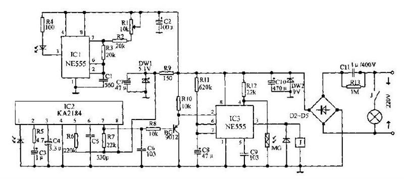 反射式红外线楼道照明灯控制器电路解析