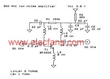 900MHZ低噪声放大器电路