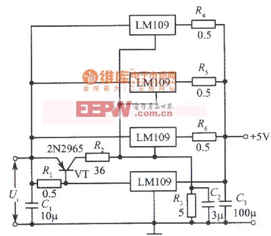 LM109构成的并联稳压电源电路