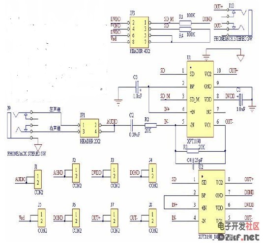 XPT4990音频放大器的应用电路