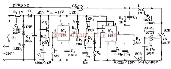 可供调压、定时的多功能插座电路原理图